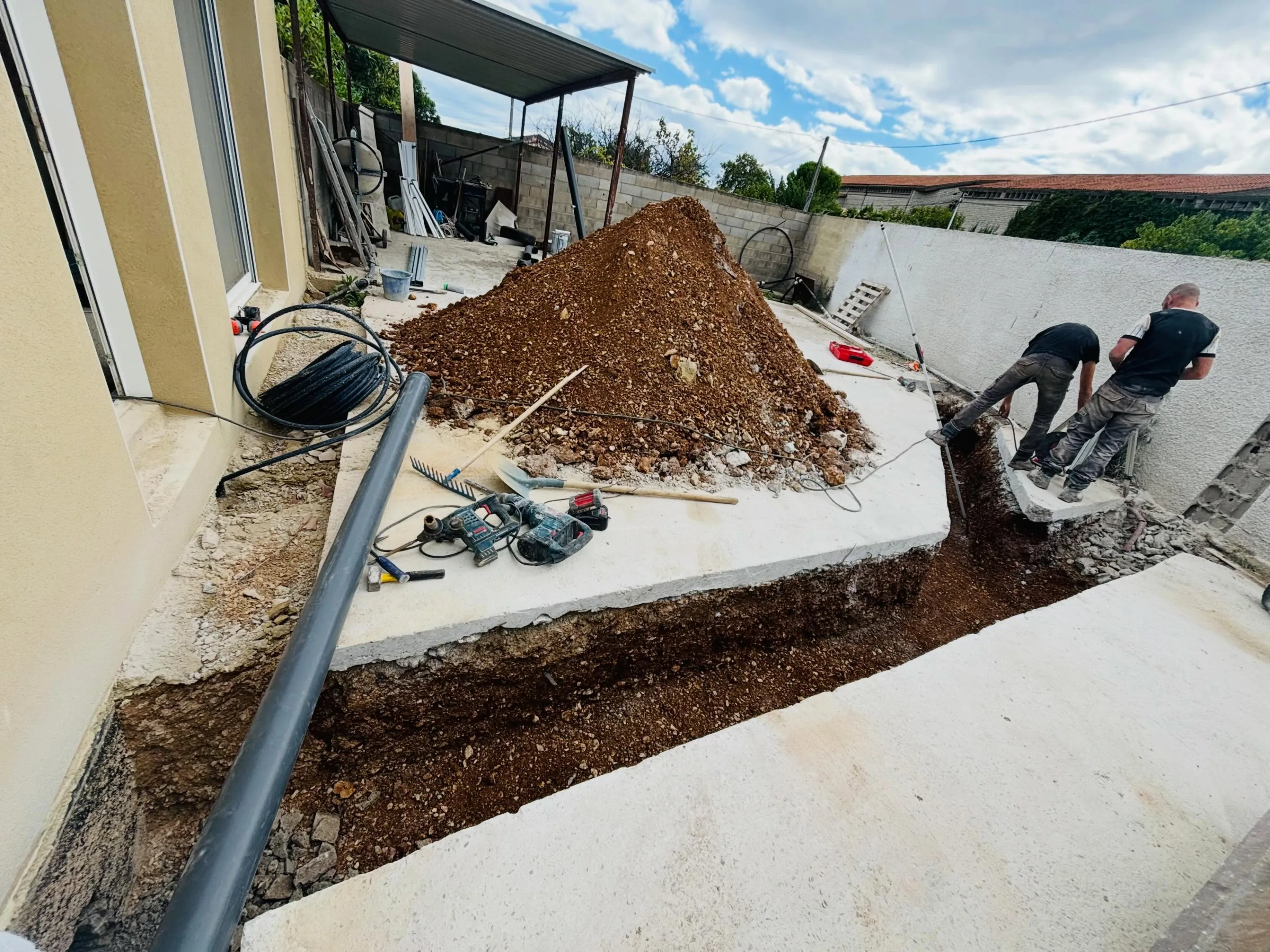 Viabilisation complète d’une maison à St André de Sangonis par SIMON TP 04